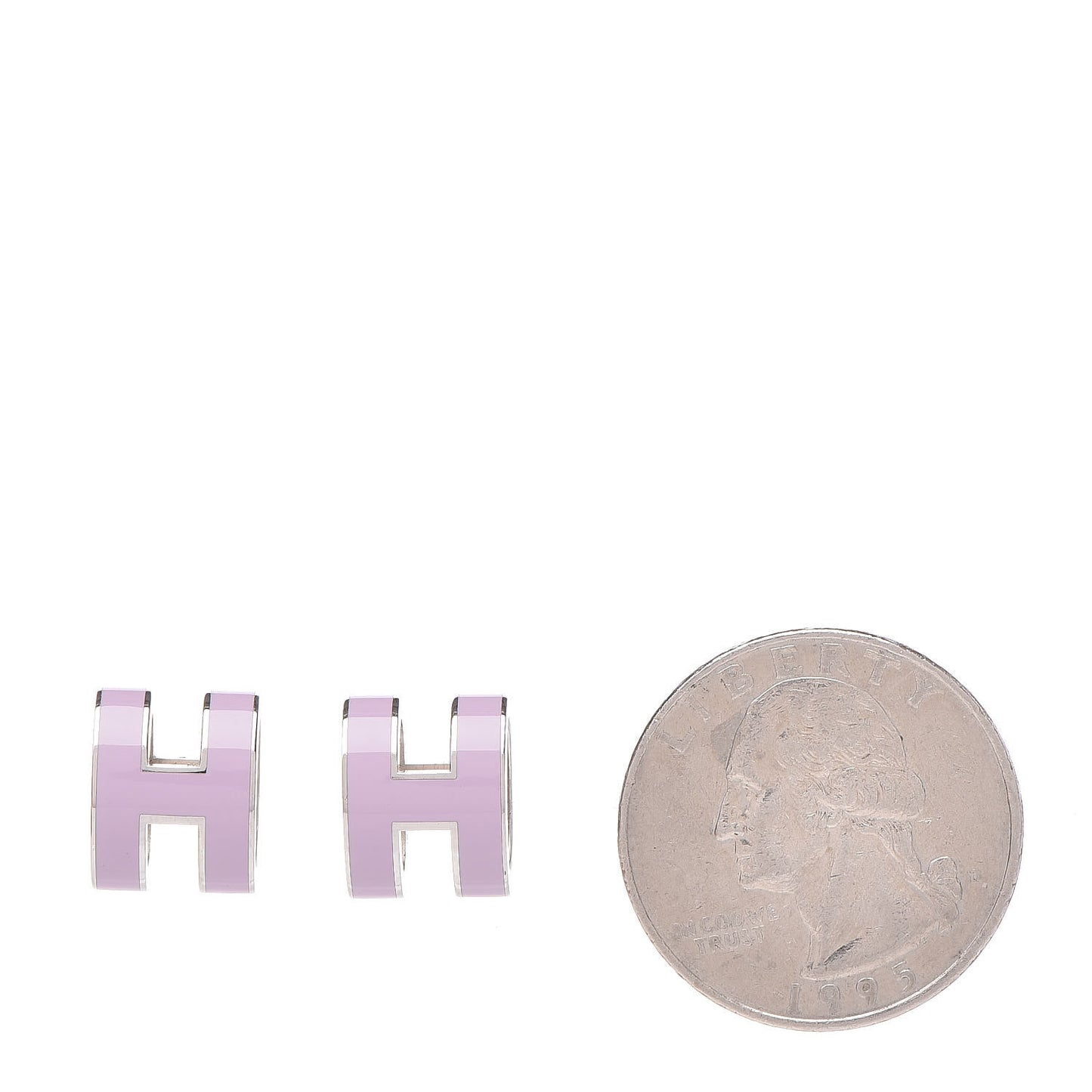 Silver Lacquered Pop H Earrings Rose Candeur