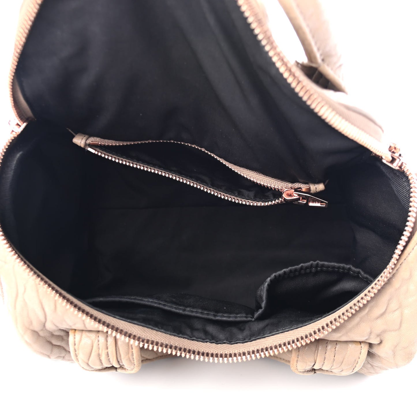 Pebbled Lambskin Rockie Latte Rose Gold Hardware