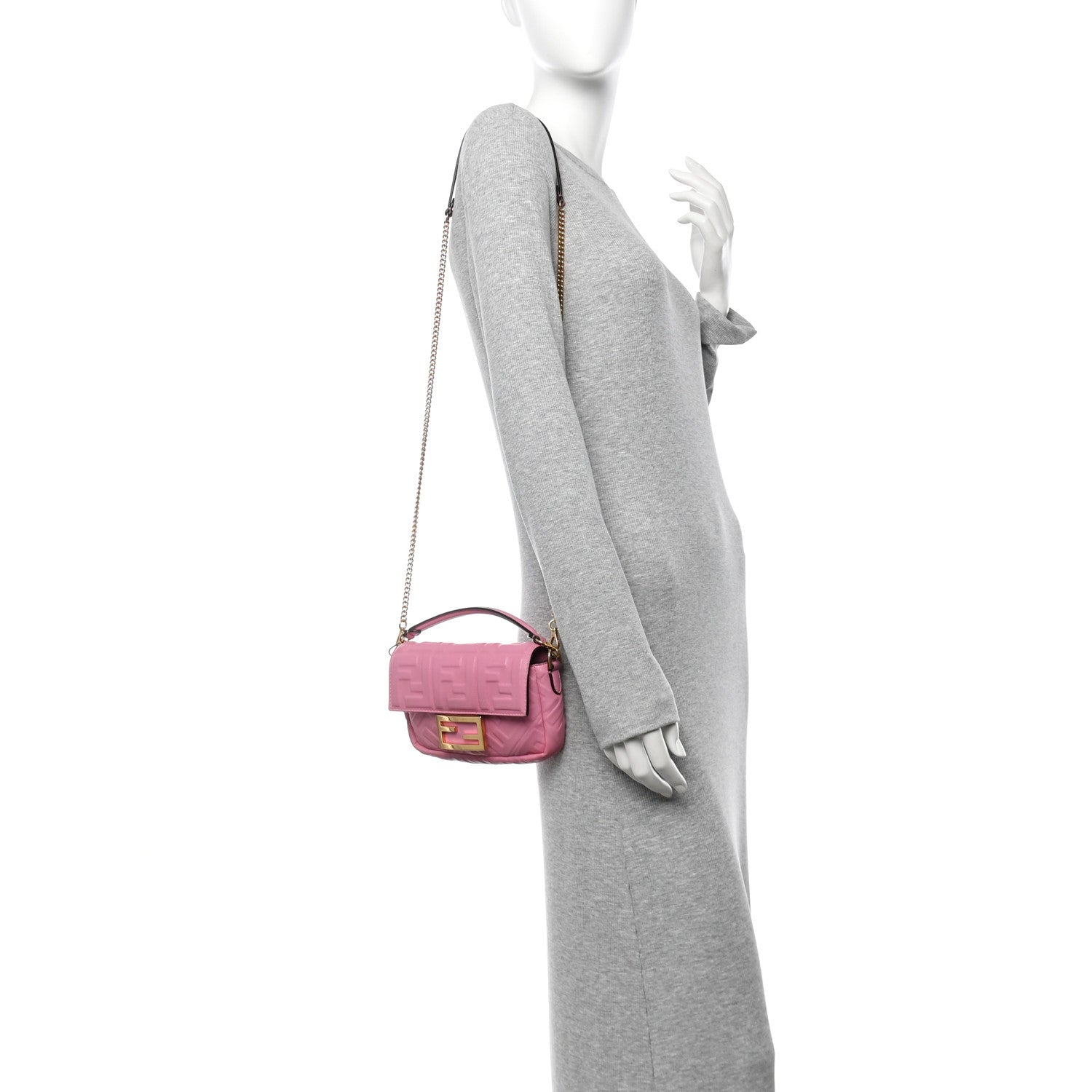 Fendi Nappa FF 1974 Embossed Mini Baguette Lollypop 2 of 13