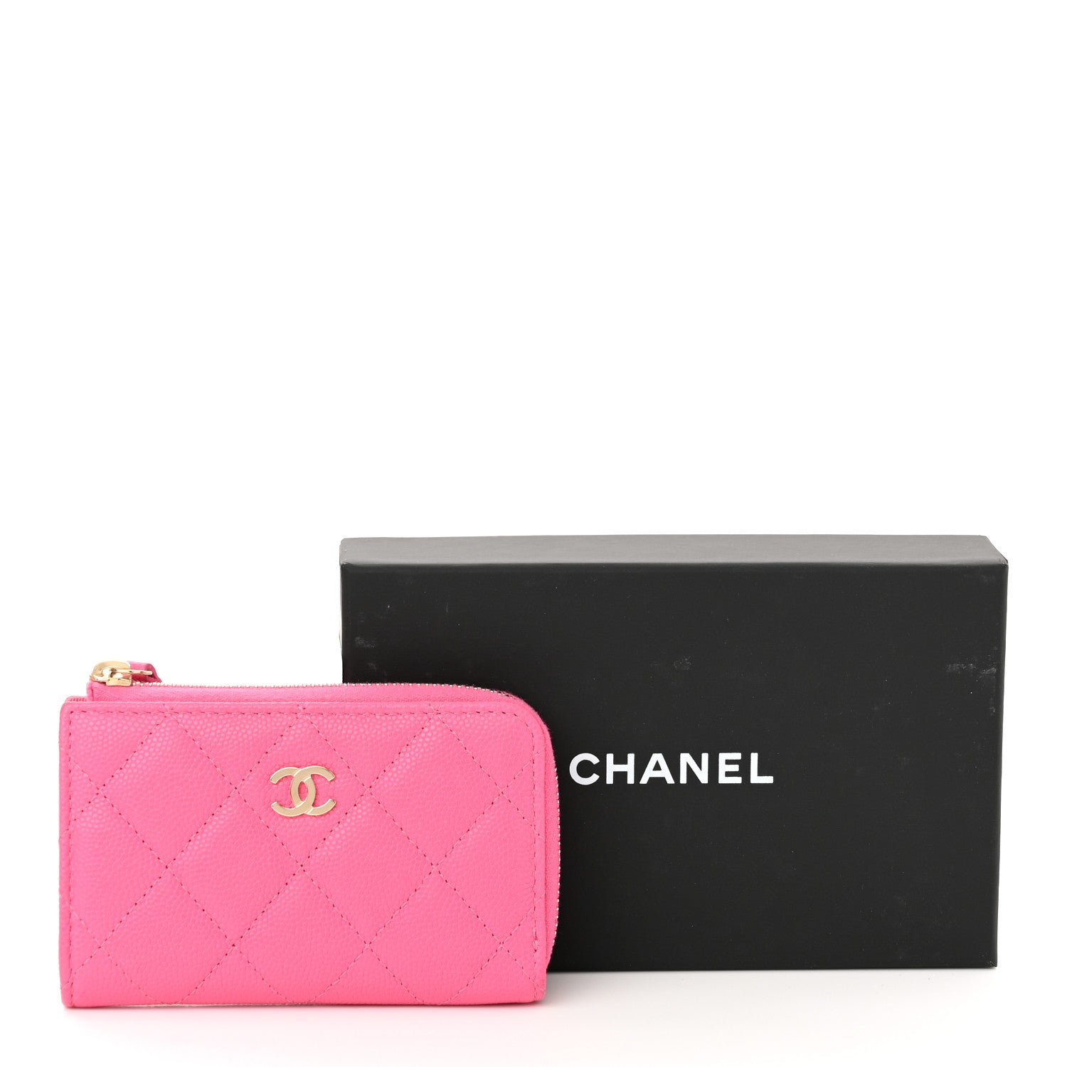 Chanel Caviar Quilted Zipped Key Holder Case Pink 8 of 8