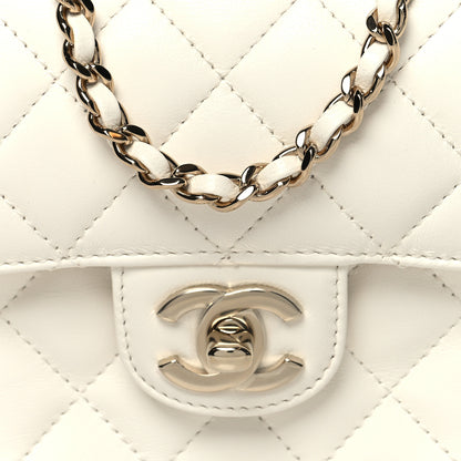 Chanel Lambskin Quilted Mini Crystal Top Handle Rectangular Flap White 8 of 11