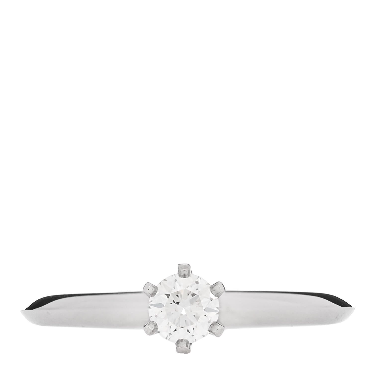 Tiffany Platinum Diamond .26ct Solitaire Engagement Ring 52 6 1 of 7