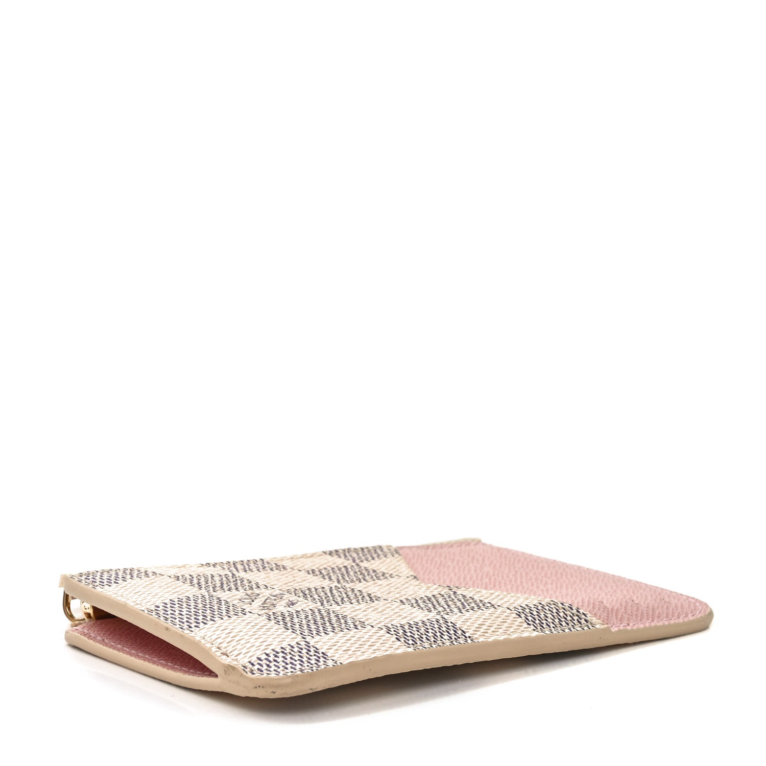 Louis Vuitton Damier Azur Zipped Romy Card Holder Rose Ballerine