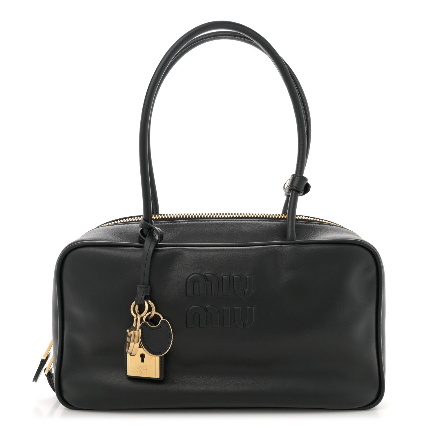 Miu Miu Calfskin Softy Medium Beau Top Handle Bag Black 1 of 10