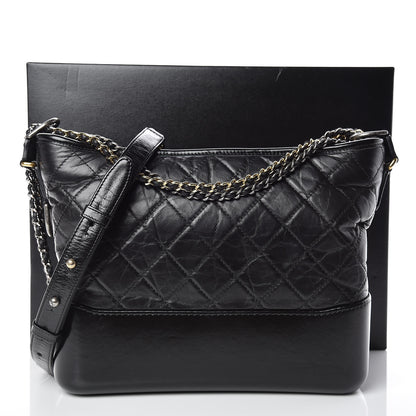 Chanel Aged Calfskin Quilted Medium Gabrielle Hobo Black 10 of 10