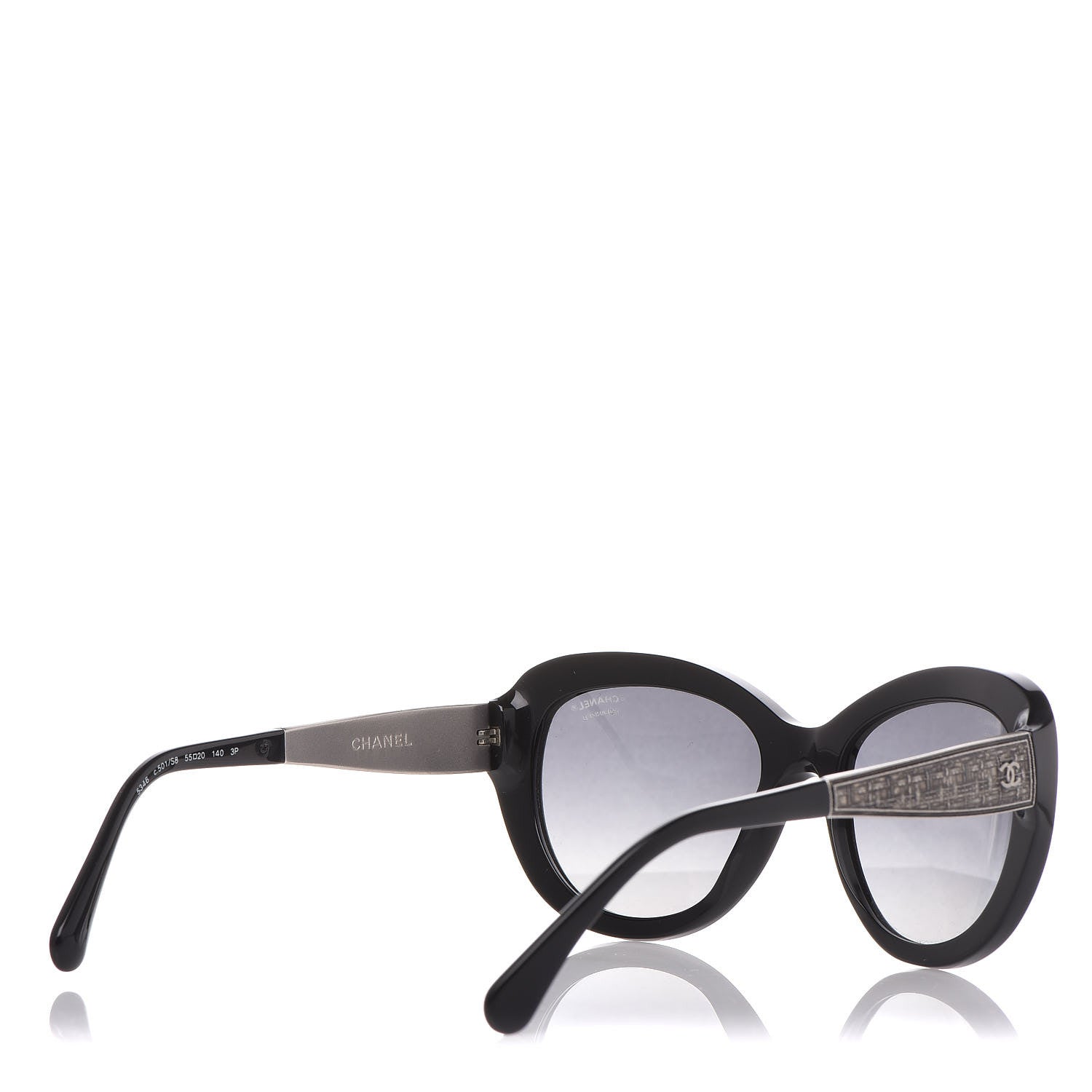 Chanel Polarized Butterfly Signature Sunglasses 5346 Black 4 of 6