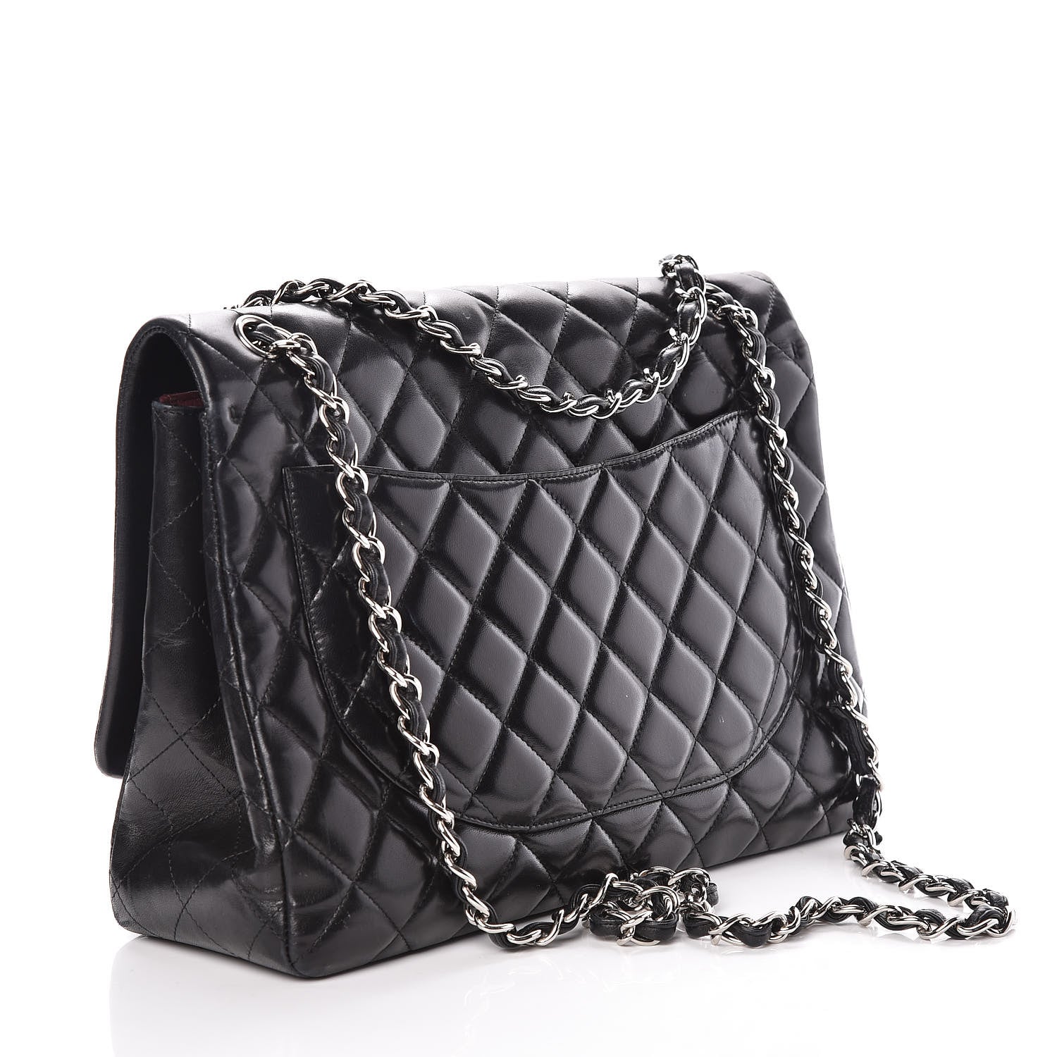 Chanel Lambskin Quilted Maxi Single Flap Black 3 of 12