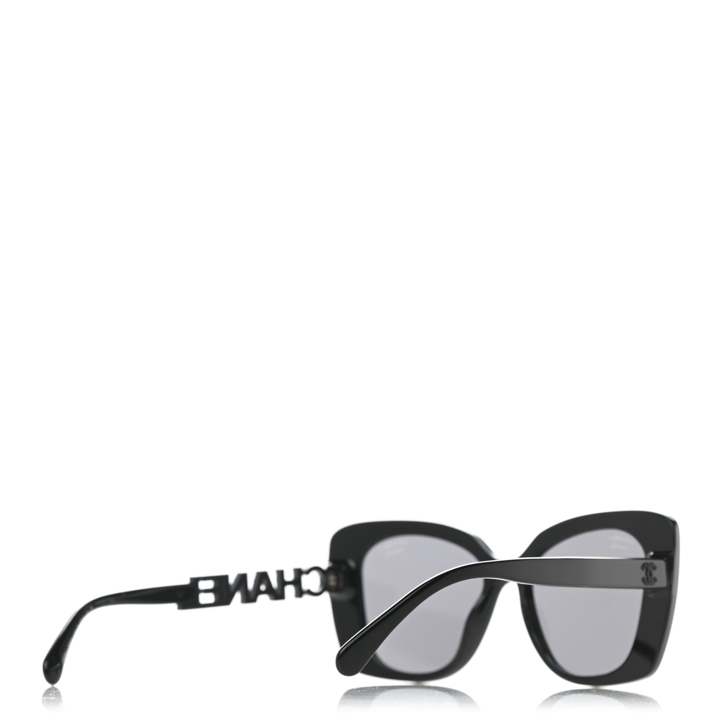 Acetate Strass Polarized Square Sunglasses 5422-B Black