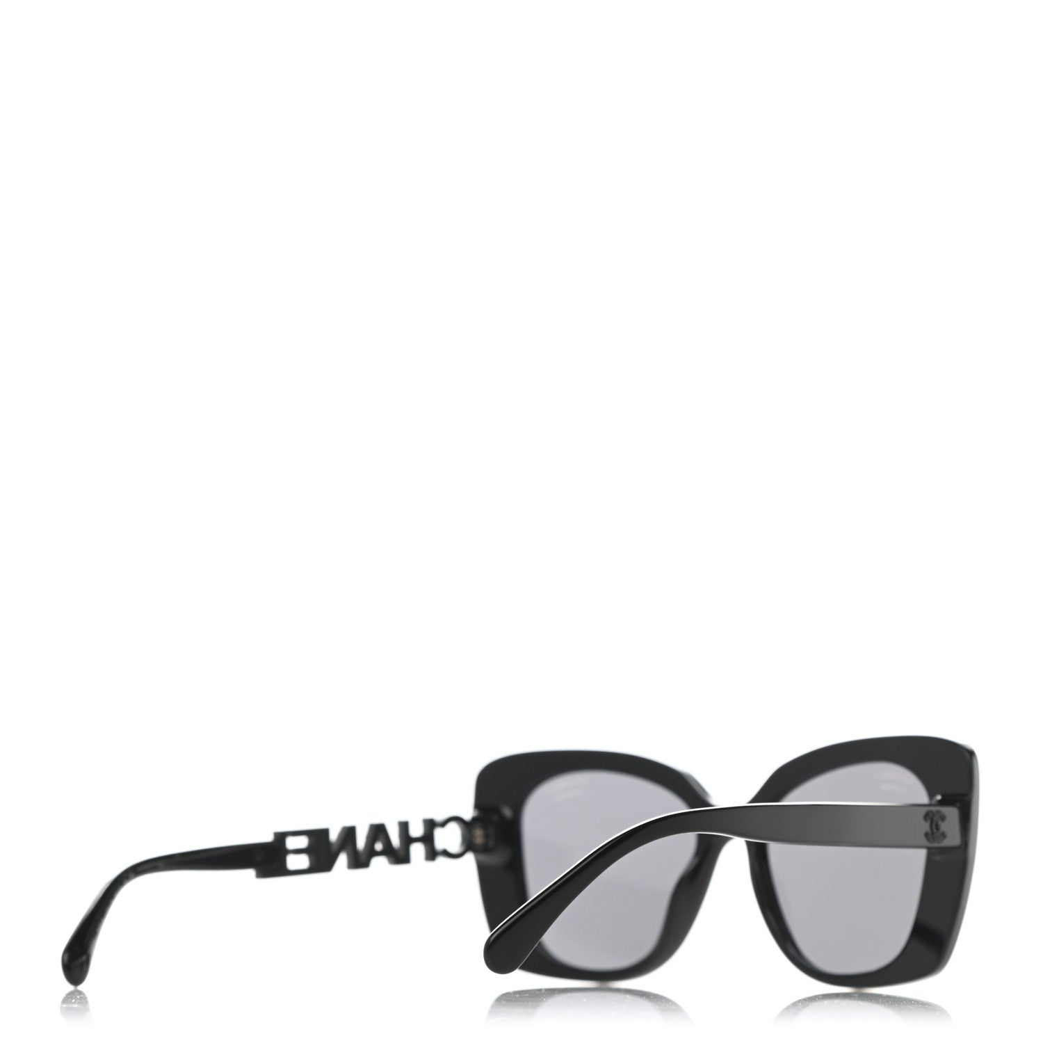 Chanel Acetate Strass Polarized Square Sunglasses 5422-B Black 4 of 8