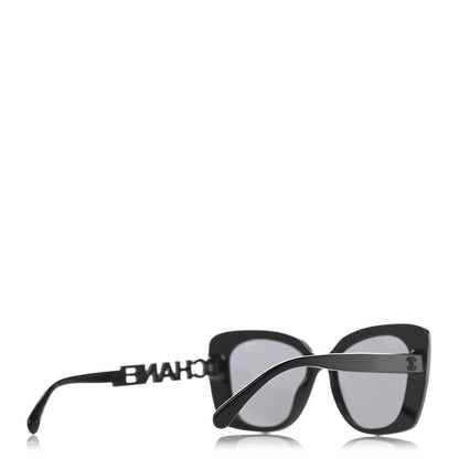 Chanel Acetate Strass Polarized Square Sunglasses 5422-B Black 4 of 8