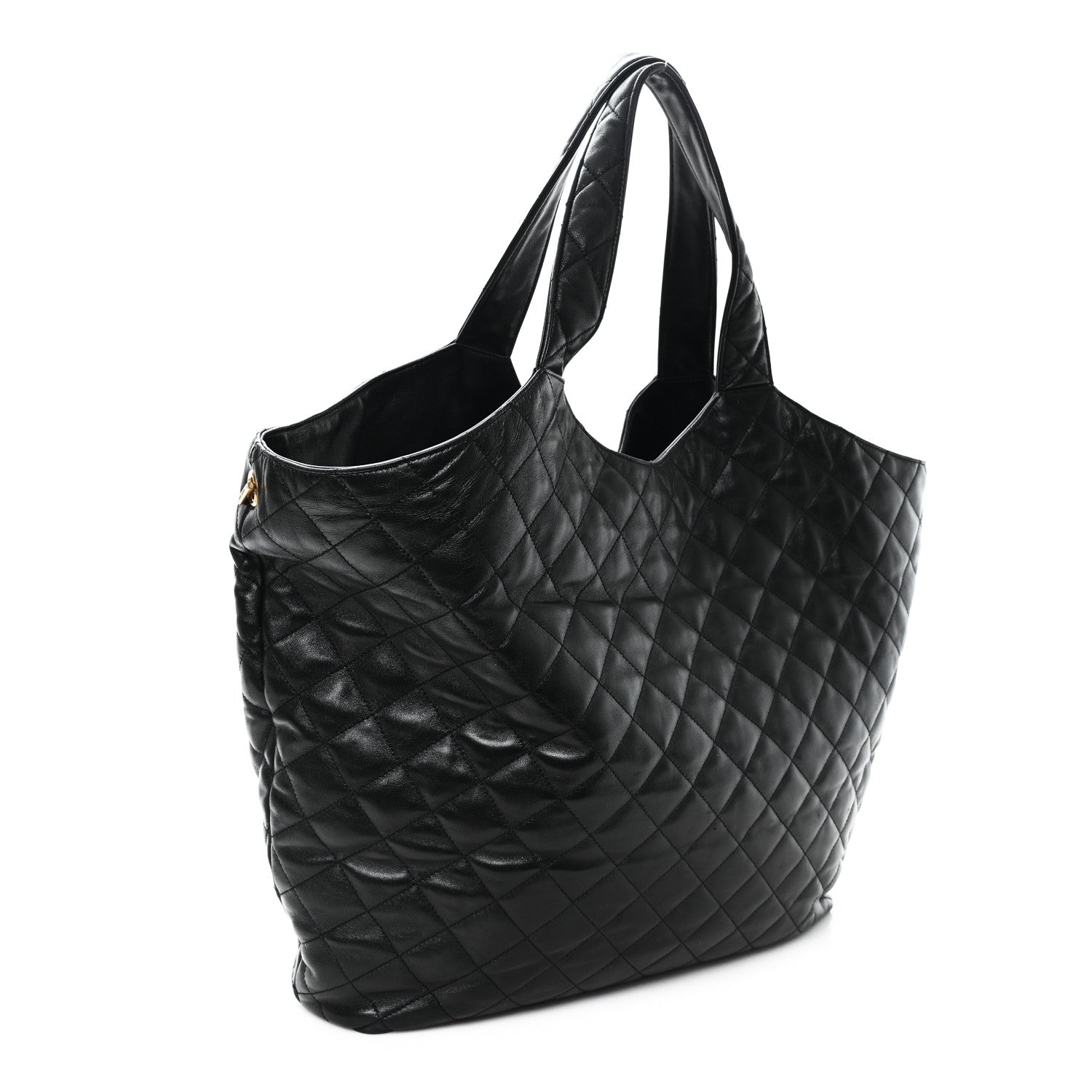 Saint Laurent Lambskin Quilted Maxi Icare Shopping Tote Black 4 of 12