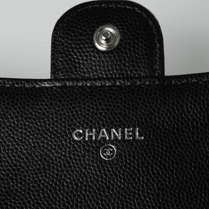 Chanel Caviar Chevron Quilted Large Flap Wallet Black 6 of 8
