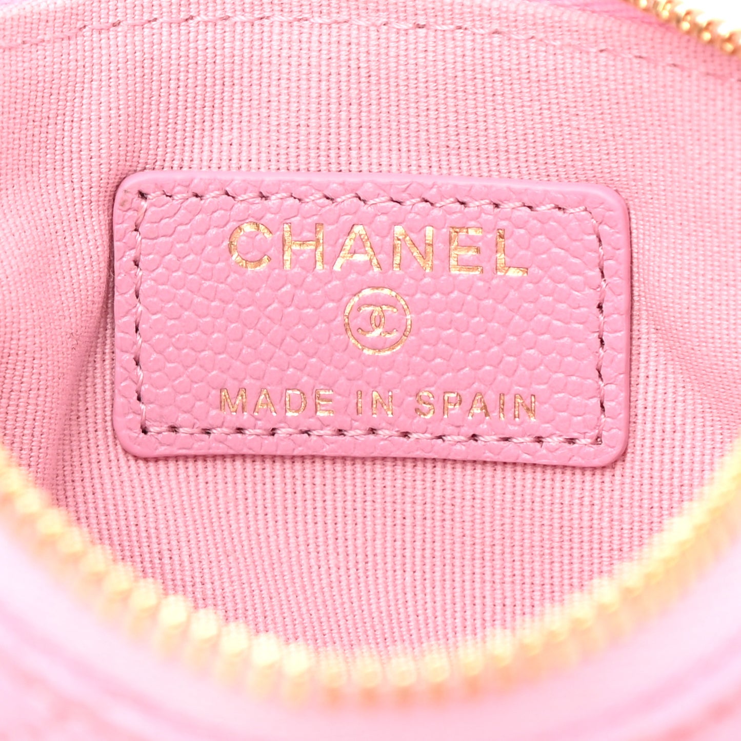 Caviar Quilted Small Cosmetic Case Pink