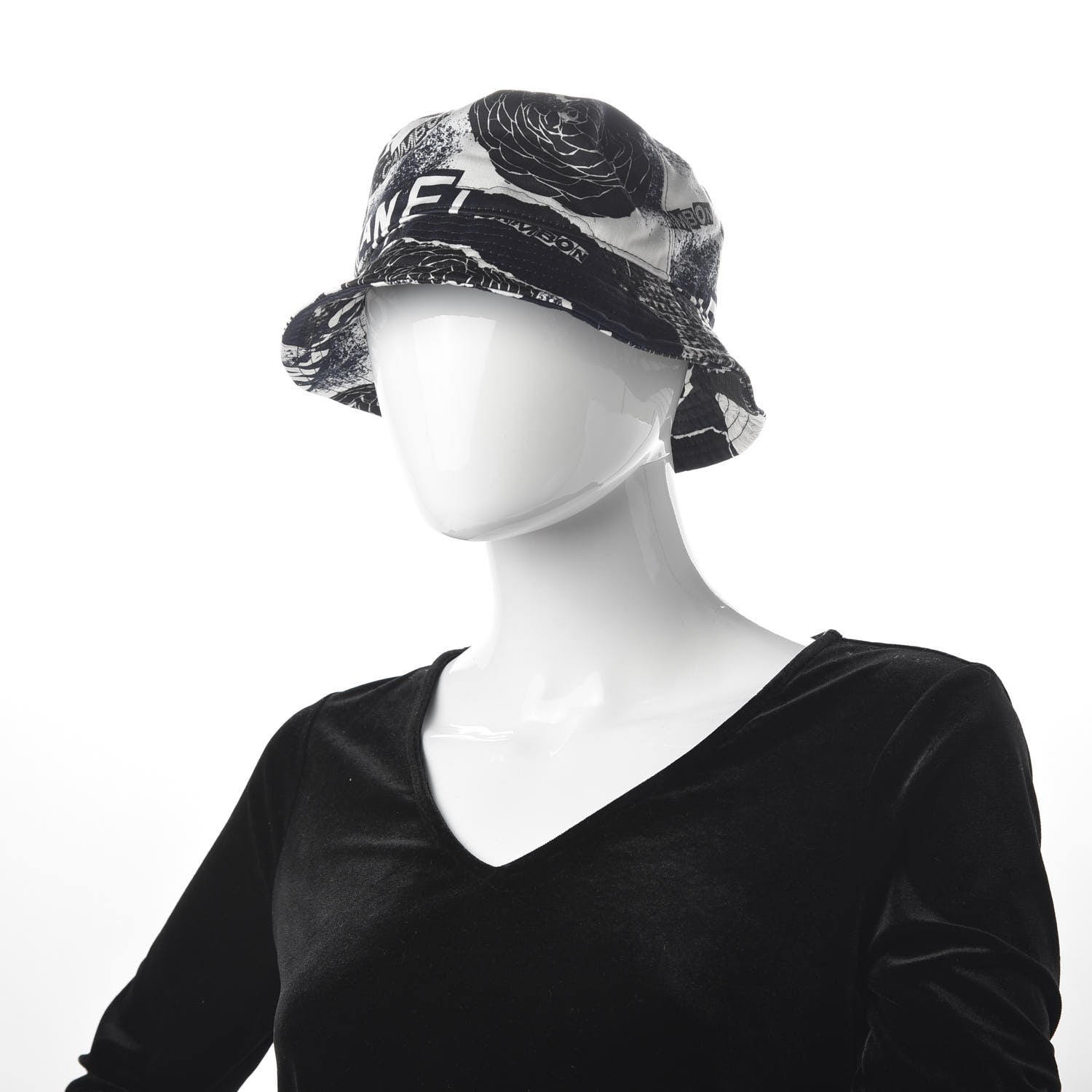 Chanel Canvas Bucket Hat M Navy Black White 2 of 7