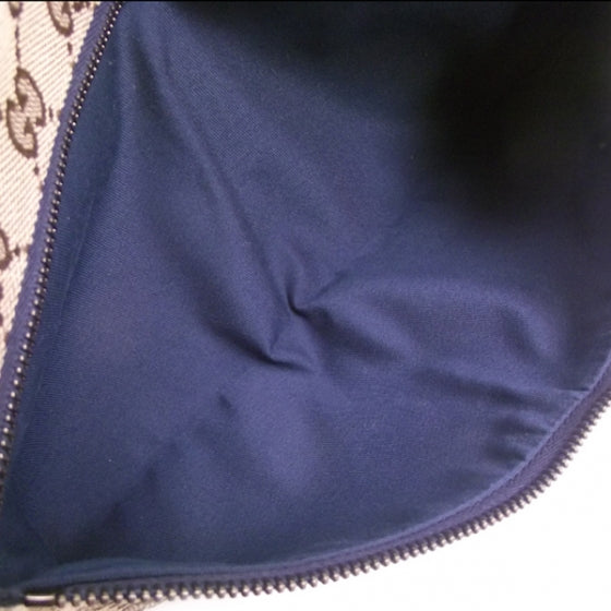 GG Monogram Web Double Pocket Belt Bag Blue