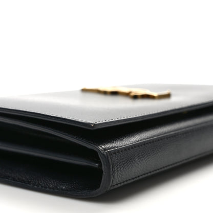 Saint Laurent Grain De Poudre Monogram Chain Wallet Black 9 of 15