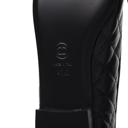 Chanel Aged Calfskin Quilted CC Cap Toe Ballerina Flats 40.5 Black 8 of 10