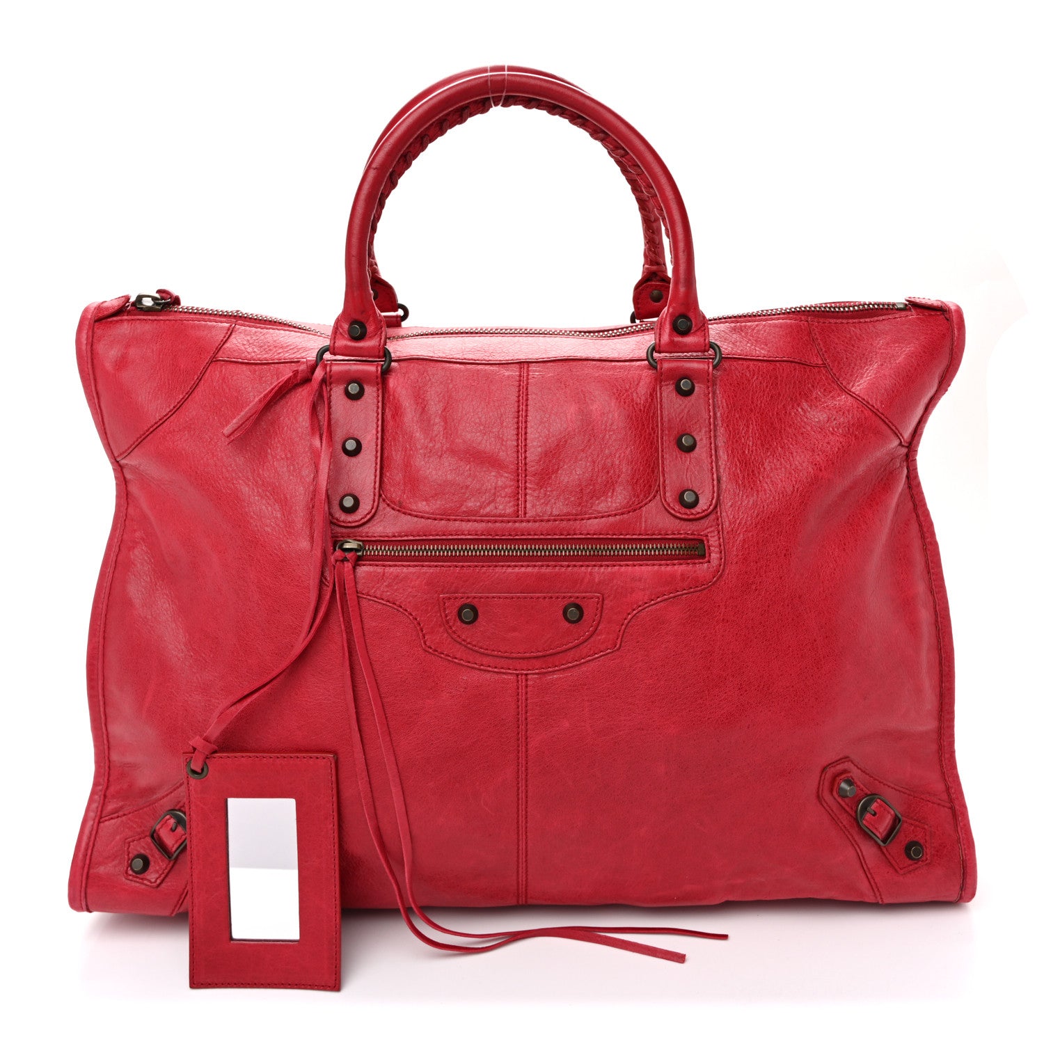 Balenciaga Agneau Classic Hardware Weekender Rouge Coquelicot 3 of 15