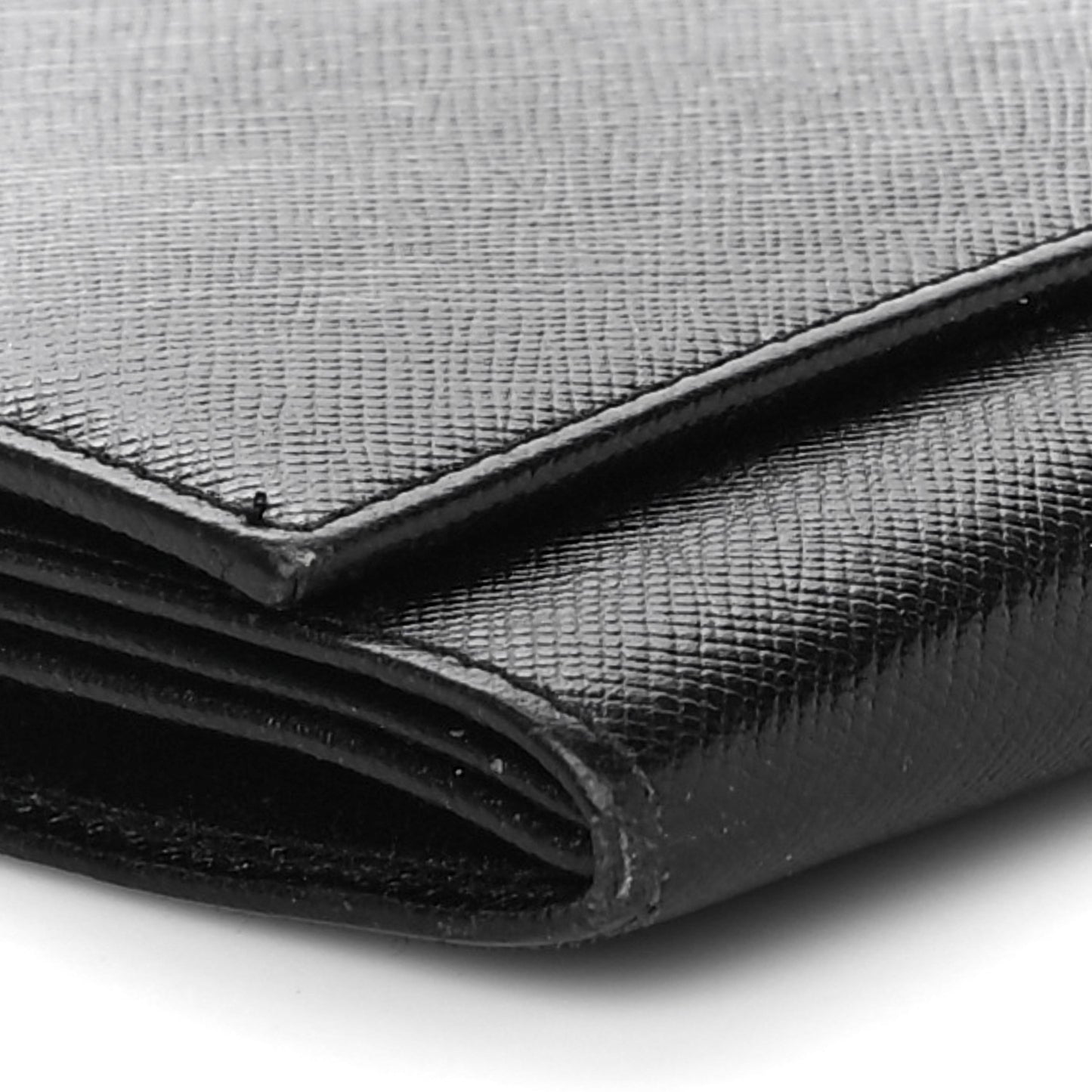 Saffiano Triangle Flap Wallet Black