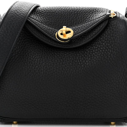 Hermes Taurillon Clemence Mini Lindy 20 Black 9 of 12
