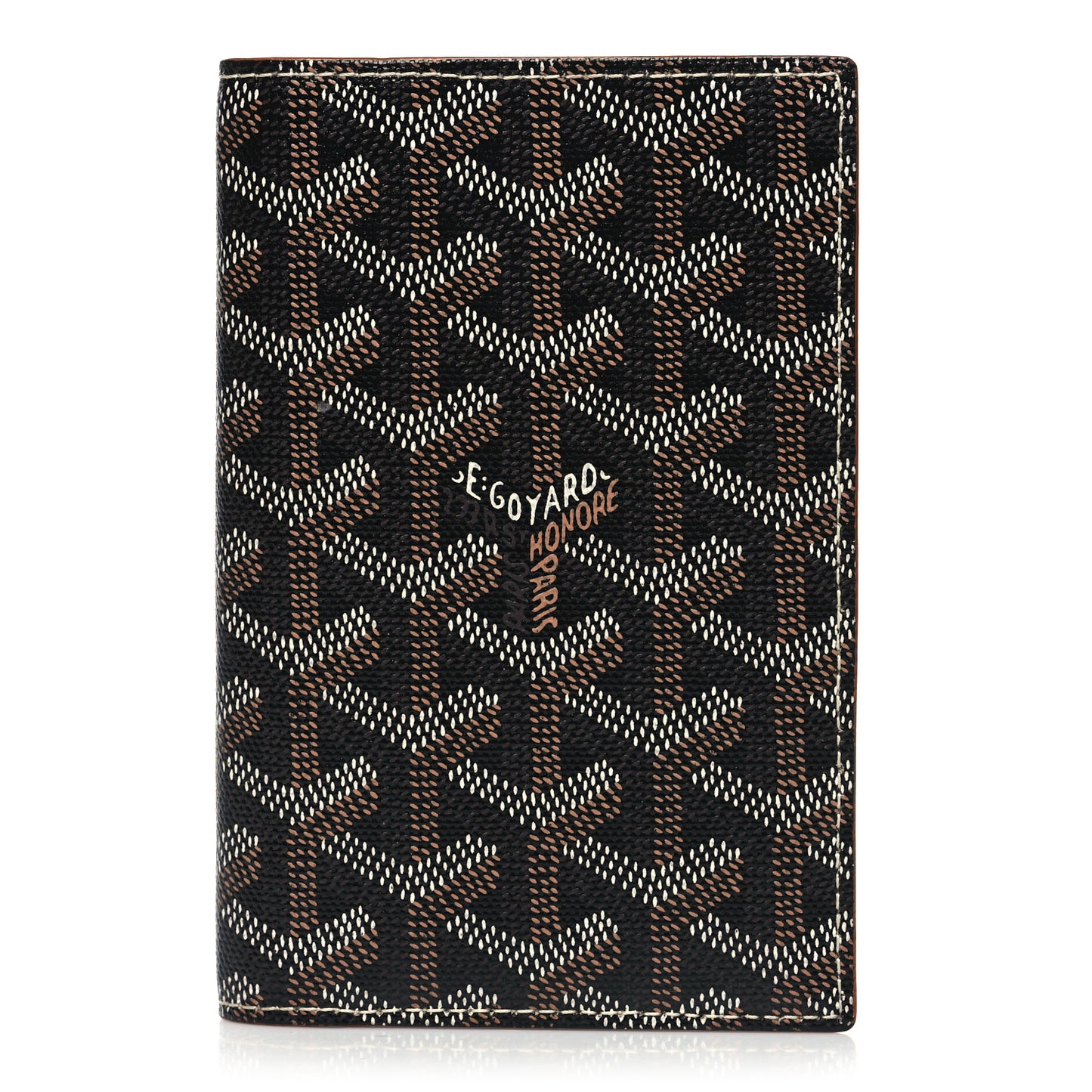 Goyardine Grenelle Passport Wallet Black Gold