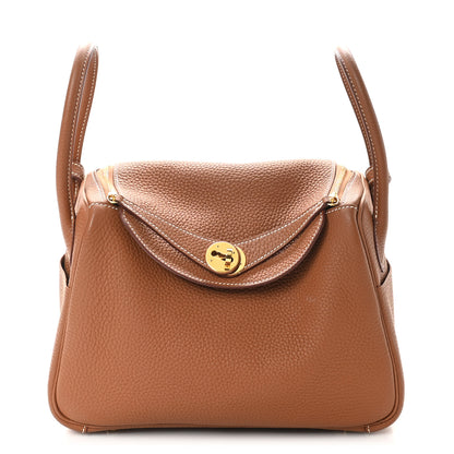 Hermes Taurillon Clemence Lindy 26 Gold 1 of 12