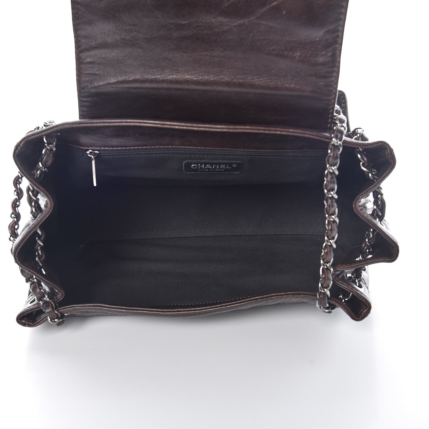 Chanel Lambskin Lax Accordion Flap Marron Fonce 5 of 18