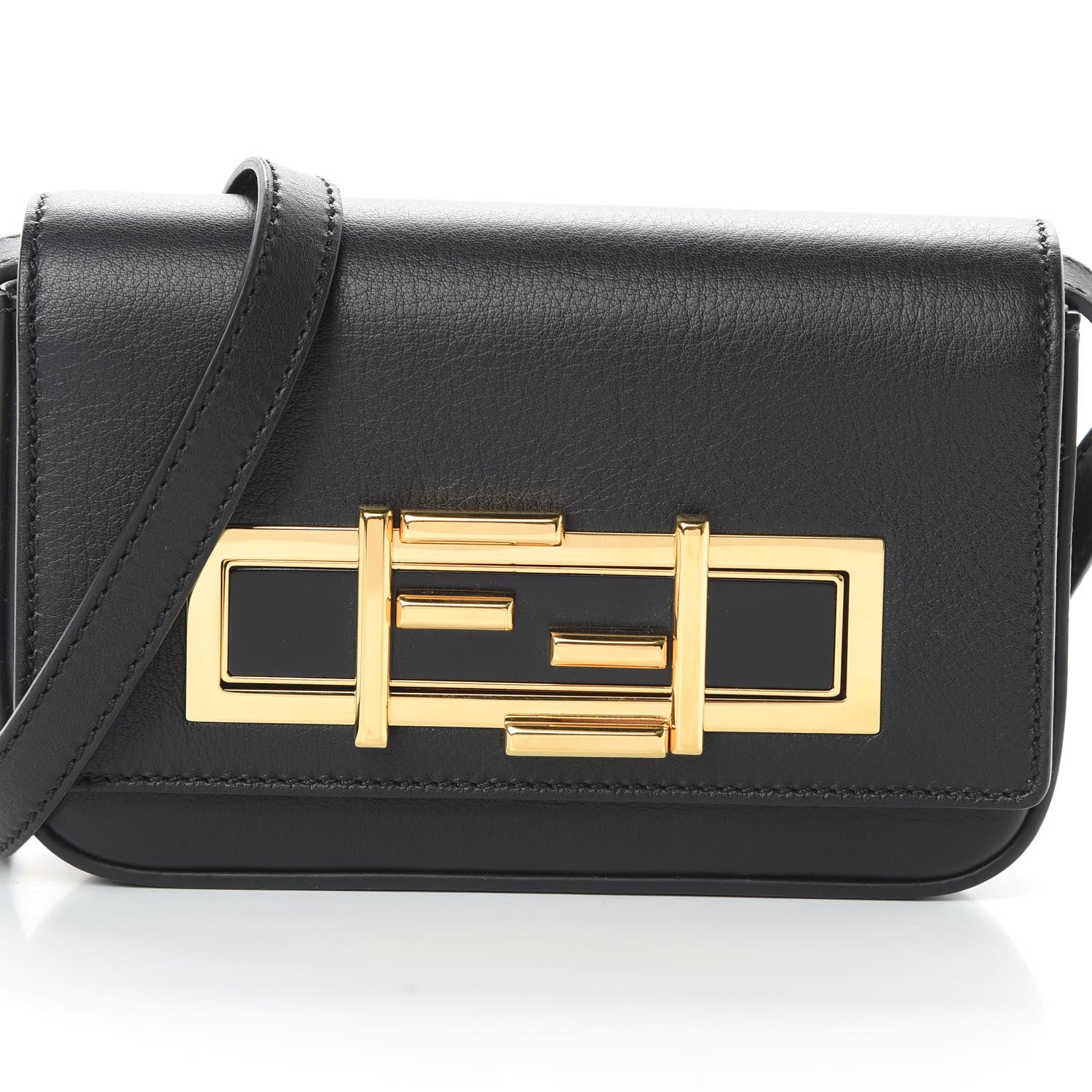 Fendi Vitello Dolce Mini 3Baguette Shoulder Bag Black 8 of 10