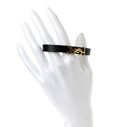 Saint Laurent Calfskin Opyum Bracelet M Black Gold 2 of 4