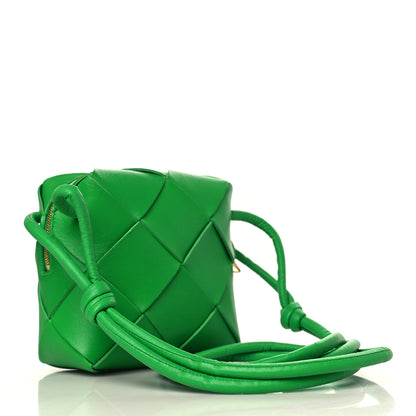 Bottega Veneta Lambskin Maxi Intrecciato Mini Cassette Camera Bag Parakeet 2 of 7
