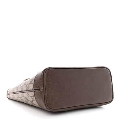 Gucci GG Supreme Monogram Textured Dollar Calfskin Web Small Ophidia Tote Beige Ebony New Acero 4 of 11