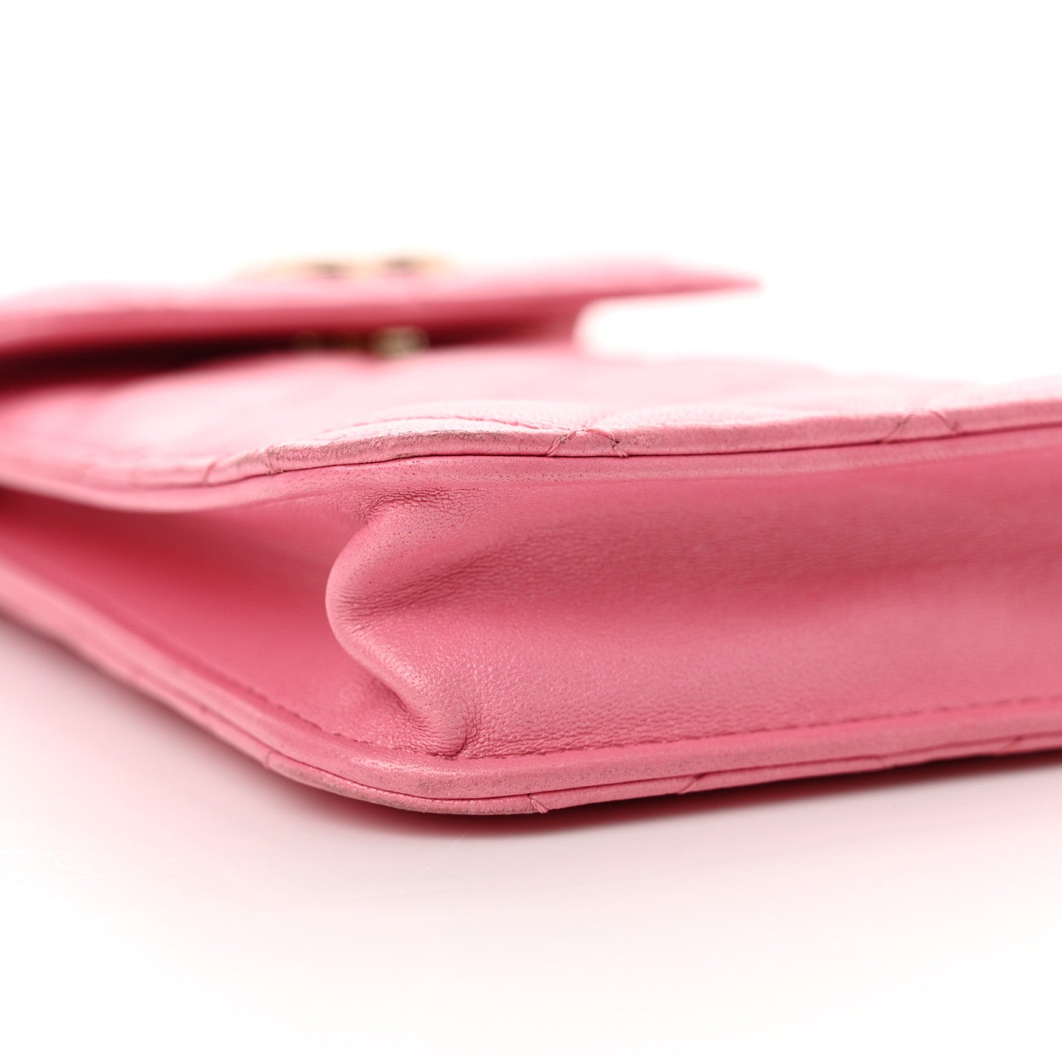 Chanel Lambskin Resin Quilted Phone Holder With Chain Pink 13 of 16