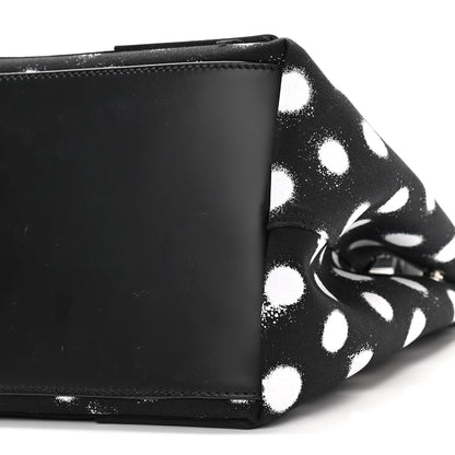 Balenciaga Cotton Canvas Spray Polka Dot S Navy Cabas Black White 11 of 11