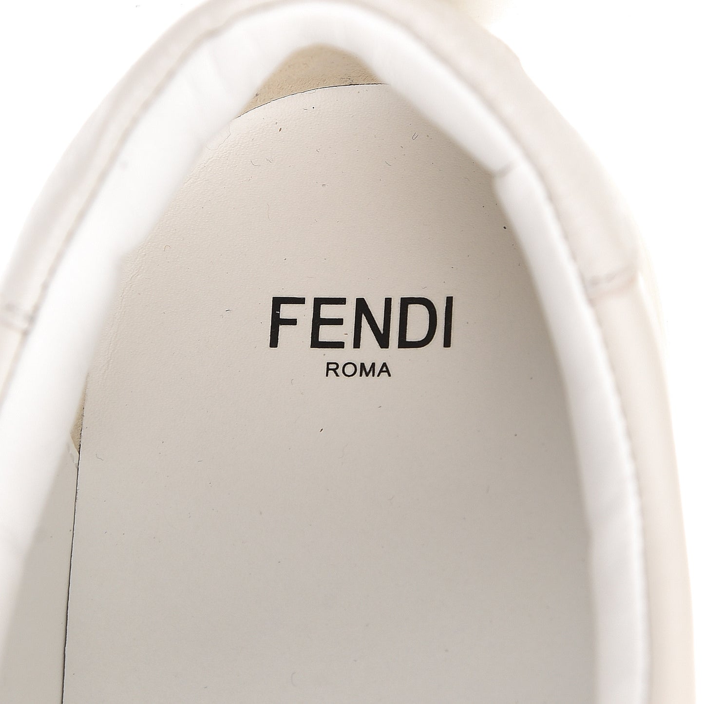 Vitello Shearling FF Velcro Slip On Sneakers 36 White