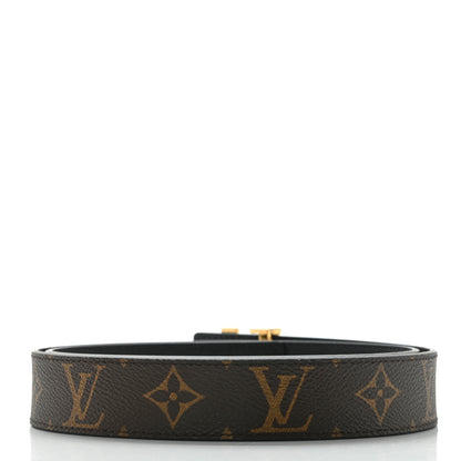 Louis Vuitton Calfskin Monogram 30mm LV Initiales Reversible Belt 85 34 Black 2 of 5