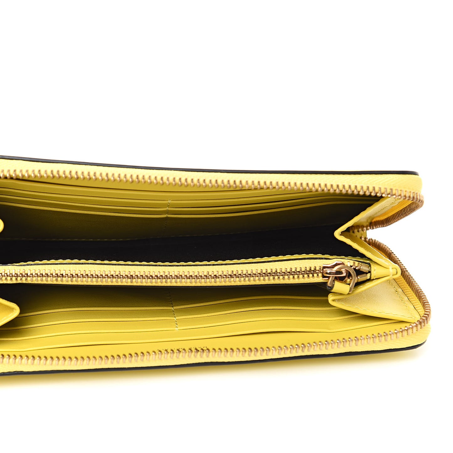 Calfskin Tribute Zip Around Wallet Yellow