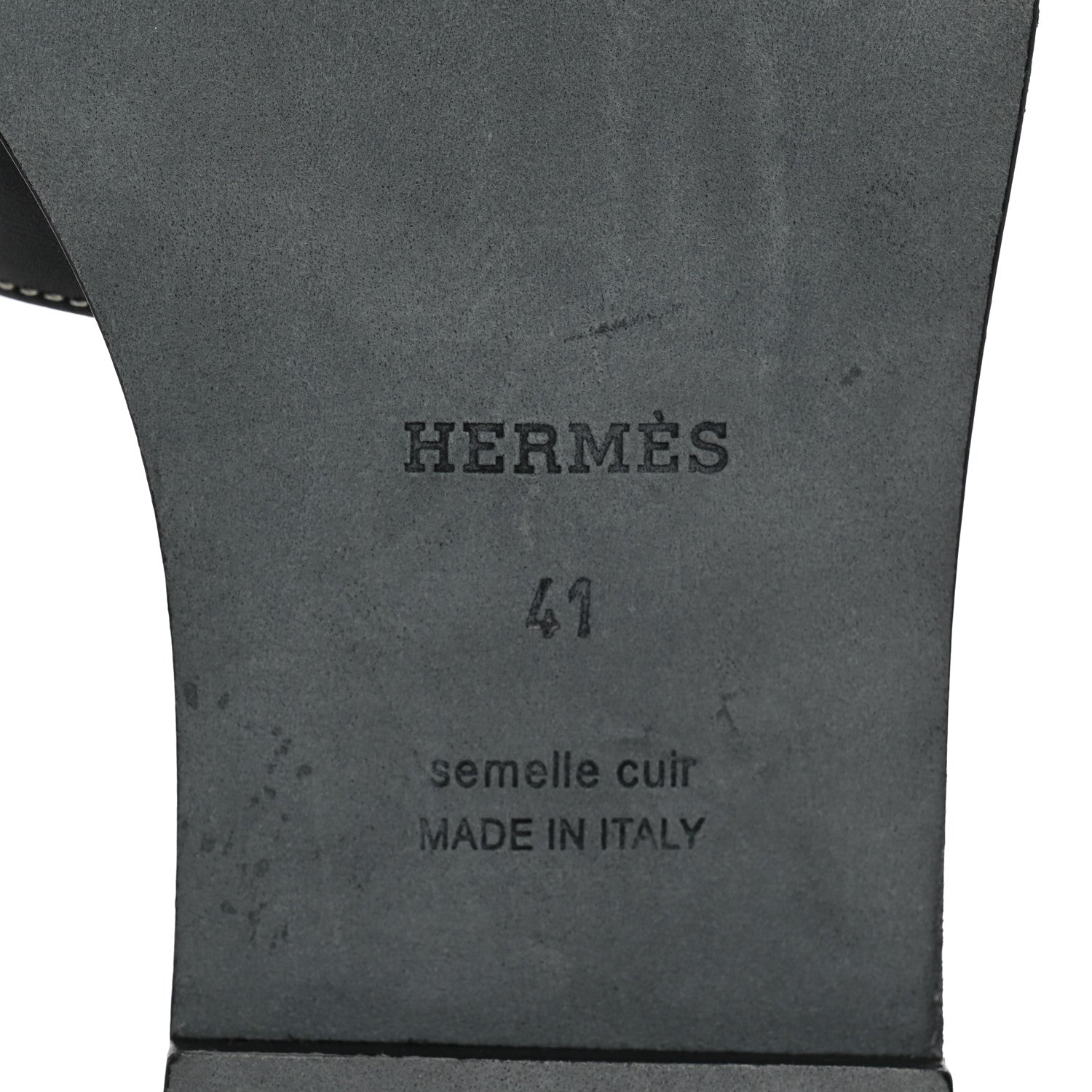 Hermes Box Calfskin Oran Sandals 41 Black 7 of 10
