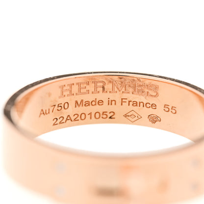 Hermes 18K Rose Gold Diamond PM Kelly Ring 55 7.25 4 of 5