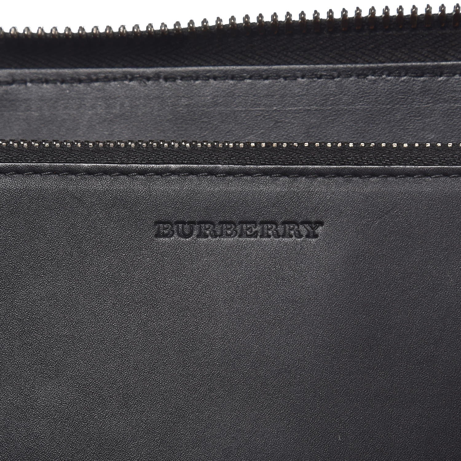 Burberry London Grainy Calfskin Renfrew Long Zip Around Wallet Black 6 of 9