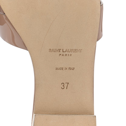 Saint Laurent Patent Calfskin Nu Pied 05 Slide Sandals 37 Nude 6 of 8