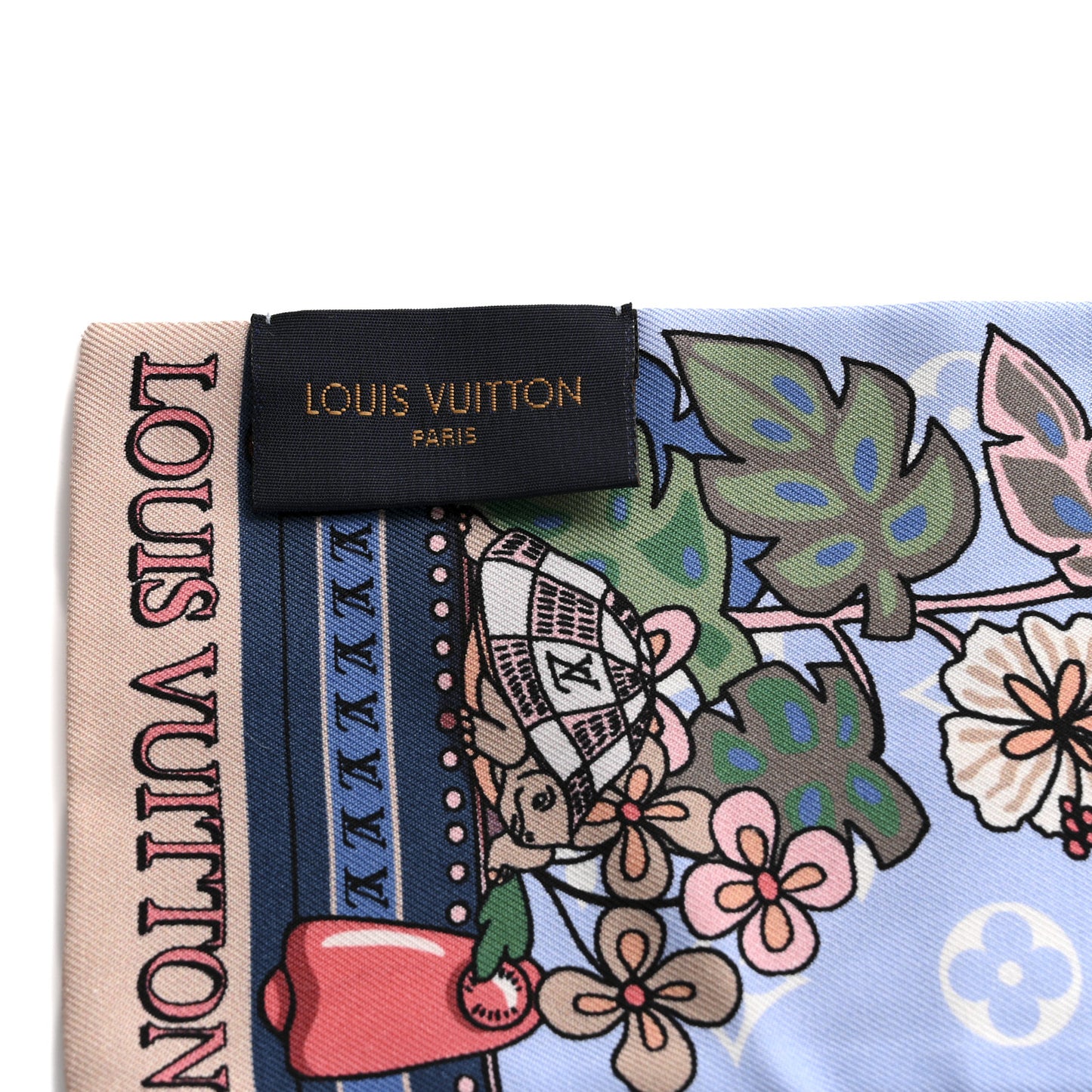 Silk Monogram LV Wonderland Bandeau Nude