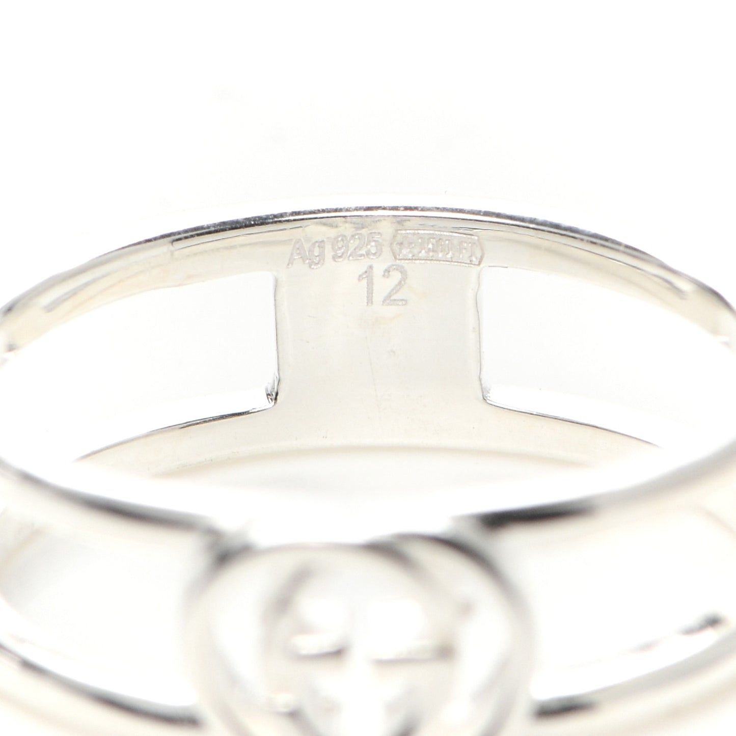 Sterling Silver 6mm Interlocking G Open Band Ring 52 6