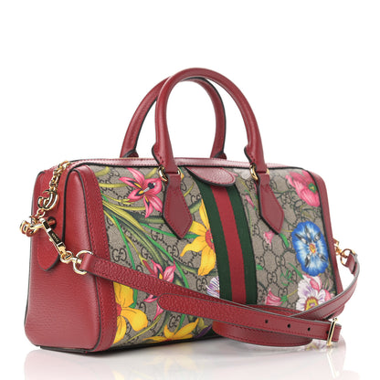 Gucci GG Supreme Monogram Flora Web Medium Ophidia Boston Red 3 of 9