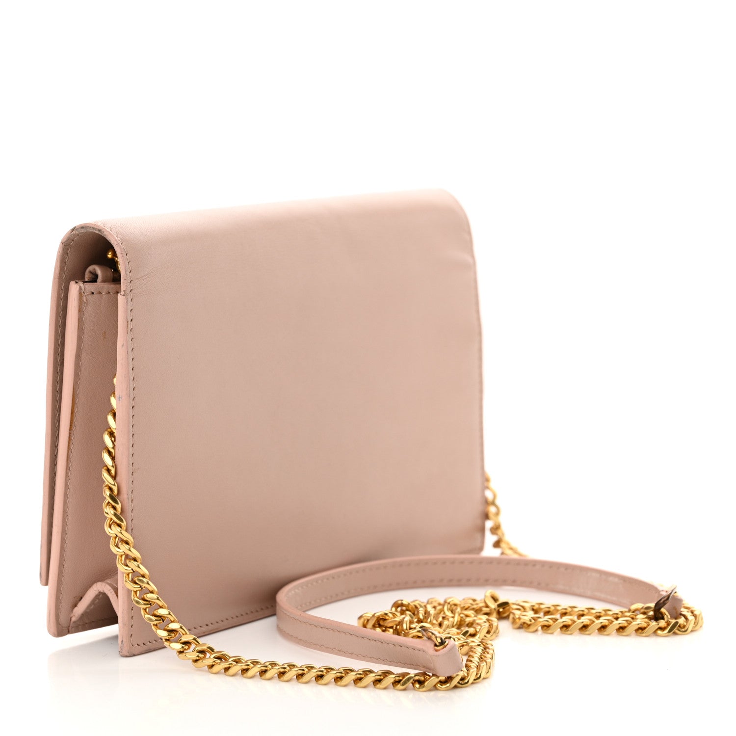 Saint Laurent Smooth Calfskin Classic Monogram Kate Tassel Chain Wallet Pale Pink 3 of 21