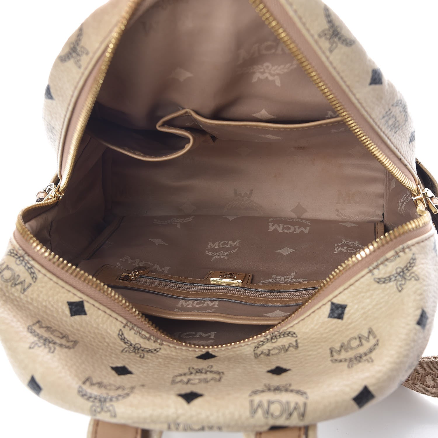 MCM Visetos Studded Small Stark Backpack Beige 5 of 11