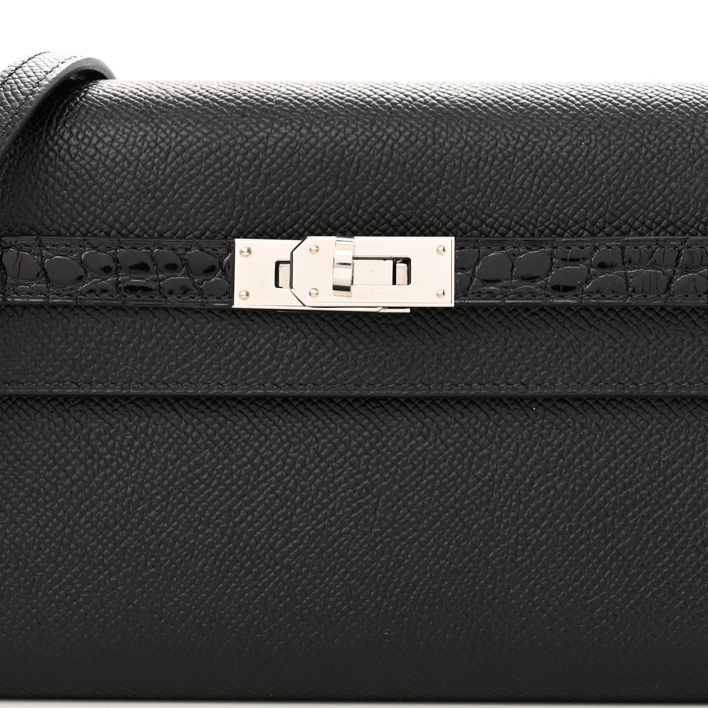 Epsom Matte Alligator Touch Kelly Wallet To Go Black