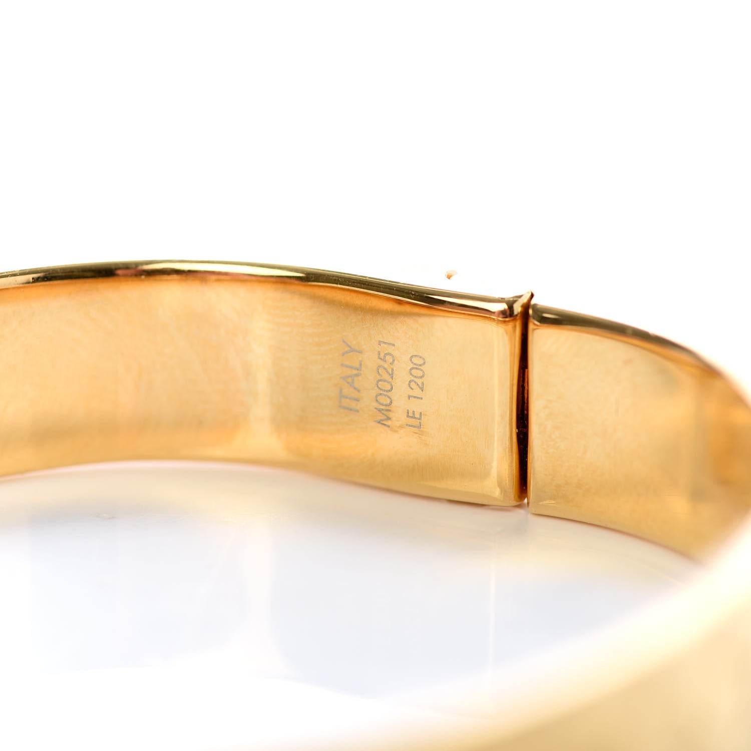 Louis Vuitton Brass Monogram Nanogram Cuff S Gold 5 of 5