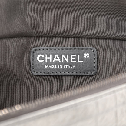 Chanel Metallic Calfskin Crocodile Embossed Quilted Easy Trip Waist Bag Fanny Pack Silver 6 of 11
