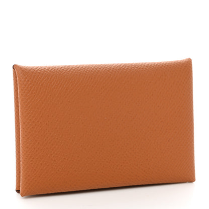 Hermes Epsom Calvi Card Case Gold 3 of 8