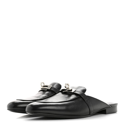 Hermes Goatskin Oz Mules 39 Black 4 of 12